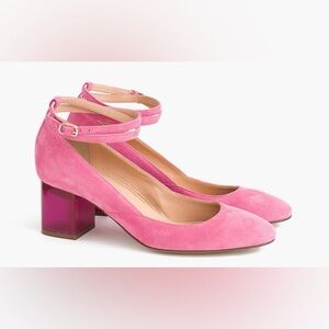 NWOB *RARE* J. Crew Leonard Pink Suede Ankle Strap Heels